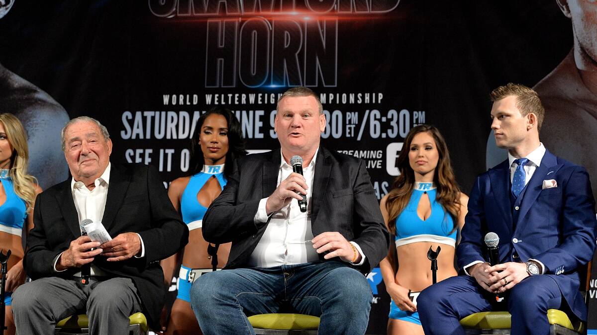 Bob Arum, Dean Lonergan and Jeff Horn played a role in creating one of Australian sport's greatest moments. Picture: Getty