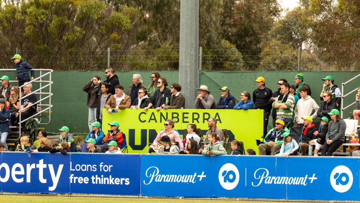 Plenty of fans turned up for Canberra United's first home game. Picture by Gary Ramage