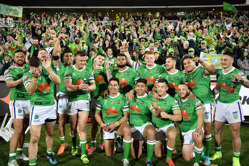 The Raiders have emerged as the team of the people heading into their drought-breaking grand final appearance. Picture: NRL Photos