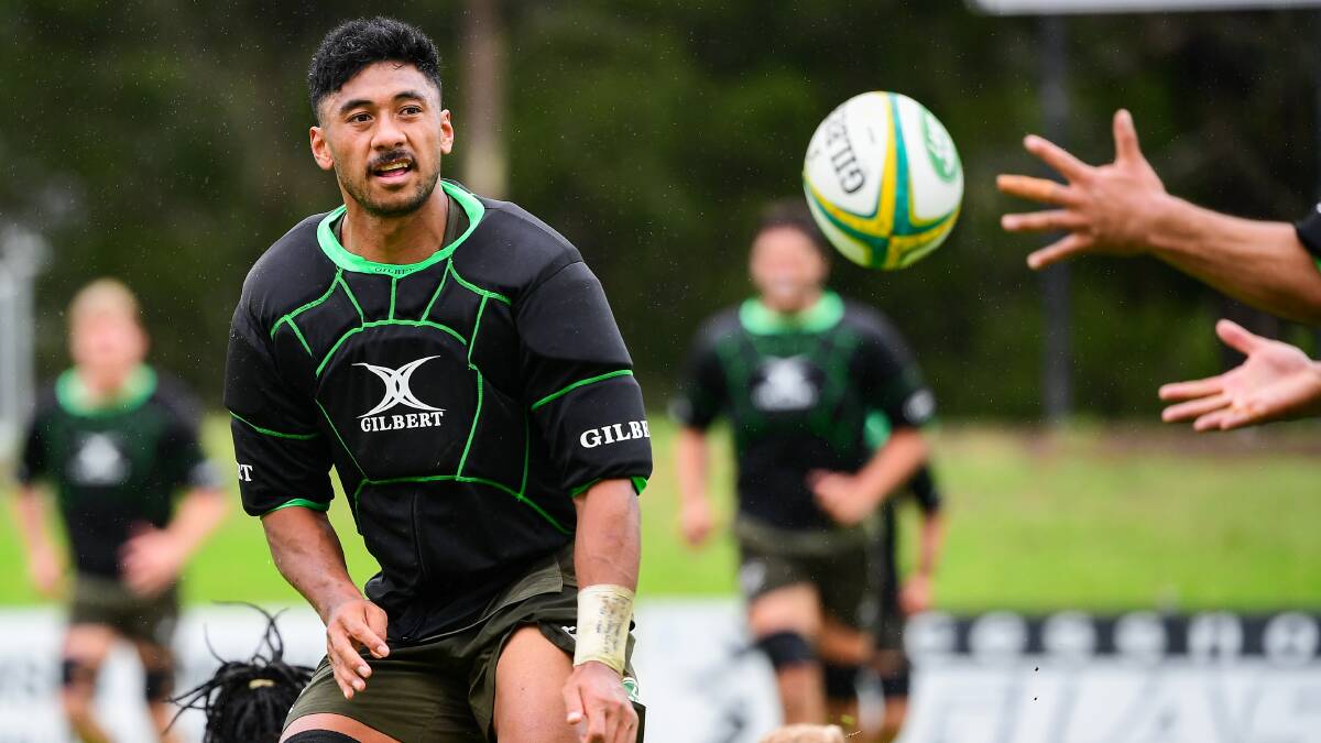 Irae Simone is poised to make his Wallabies debut. Picture: Stuart Walmsley/Rugby Australia