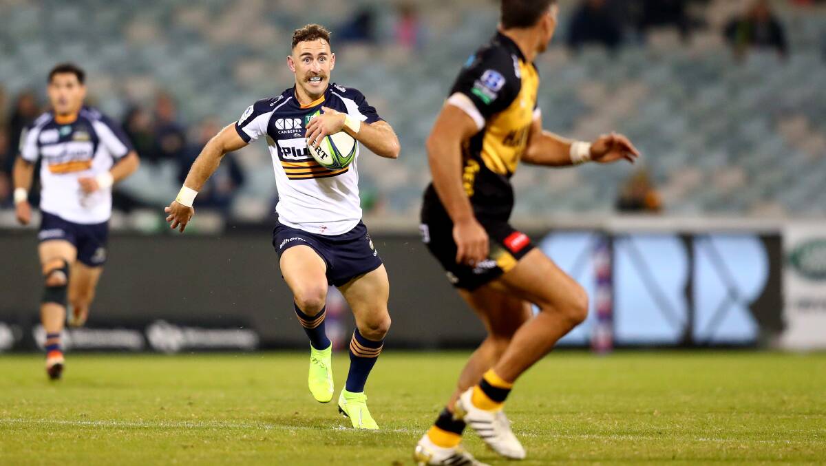 Brumbies scrumhalf Nic White looked impressive with ball in hand. Picture: Keegan Carroll