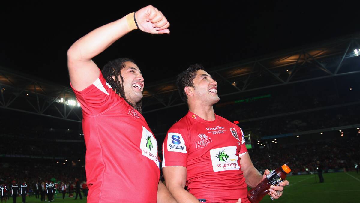 Saia and Anthony Fainga'a tasted Super Rugby success with the Reds. Picture: Getty