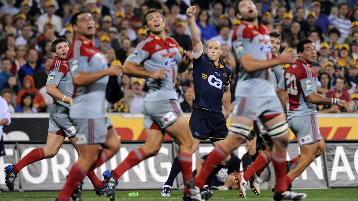 Stirling Mortlock nails a match-winning conversion against the Crusaders in 2009. Picture: Graham Tidy