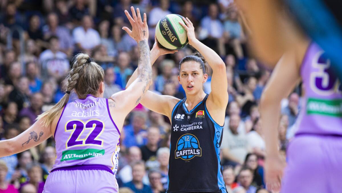 Marianna Tolo, Kia Nurse and Kelsey Griffin all came up big for the Capitals. Picture: Jamila Toderas