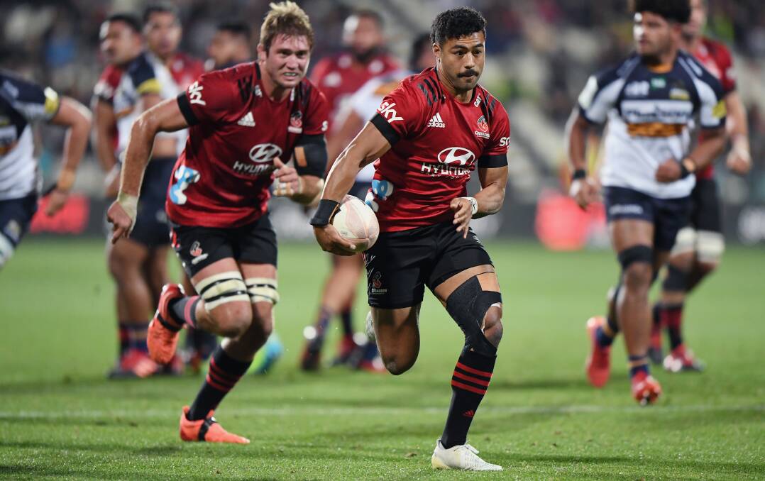 Crusaders flyhalf Richie Mo'unga caused a headache for Brumbies defenders. Picture: Getty