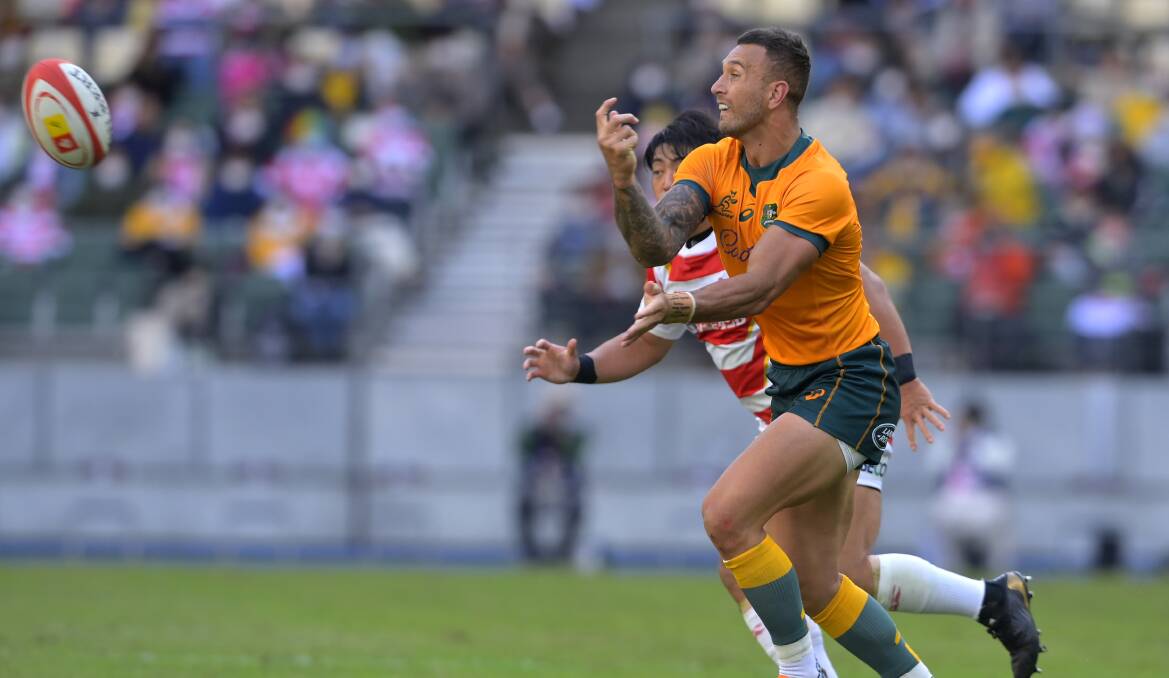 Quade Cooper and the Wallabies battled hard to secure victory in Japan on Saturday afternoon. Picture: Getty