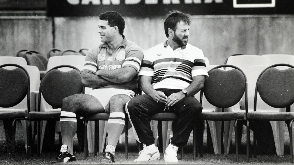 Mal Meninga and Tim Sheens oversaw a Canberra Raiders dynasty. Picture by The Canberra Times