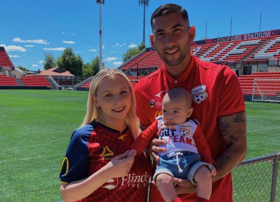George Timotheou with his partner Amanda and baby Marcus. Picture: Instagram