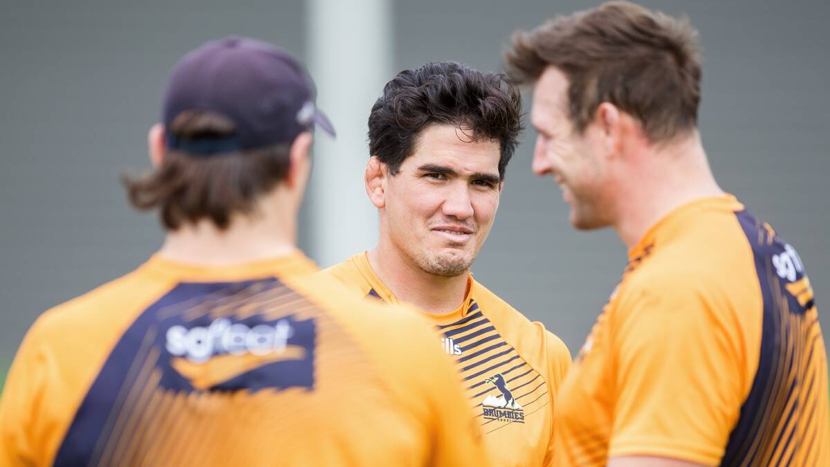 Brumbies locks Tom Hooper, Darcy Swain and Nick Frost have big roles to play. Picture: Sitthixay Ditthavong