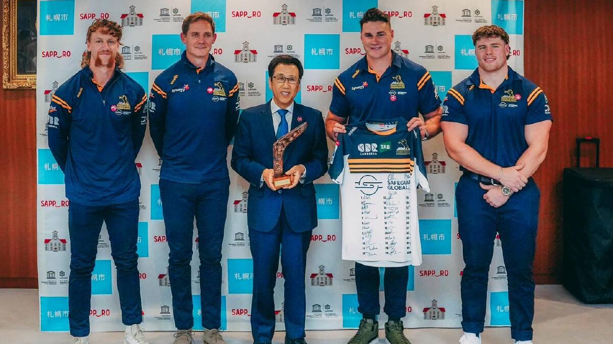The Brumbies have touched down in Japan. Picture Brumbies Media