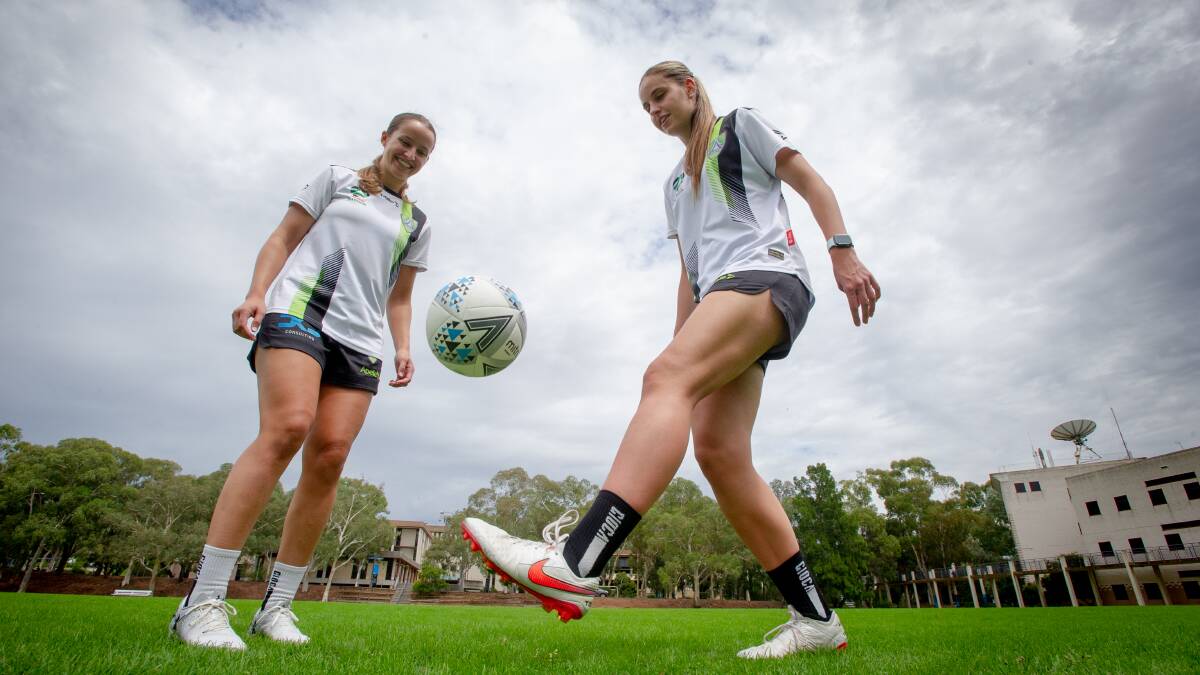 Cousins Bianca and Ivana Galic have linked up at Canberra United this season. Picture: Elesa Kurtz