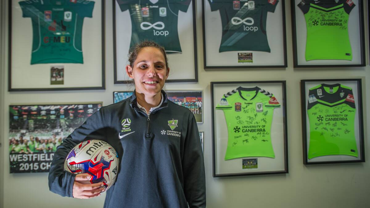 Ash Sykes returns to Canberra United in search of a drought-breaking title. Picture: Karleen Minney
