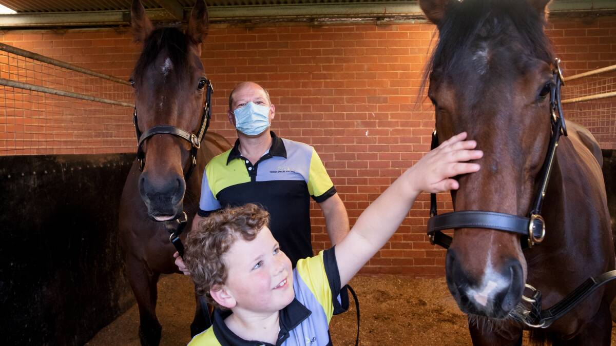 Trainer Todd Smart and his son Harry have waited for days like this. Picture: Sitthixay Ditthavong
