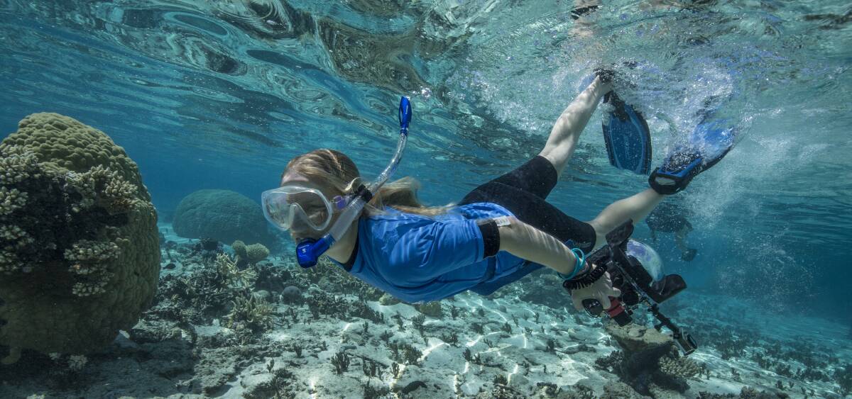 Lisa Skelton exploring the underwater world. 