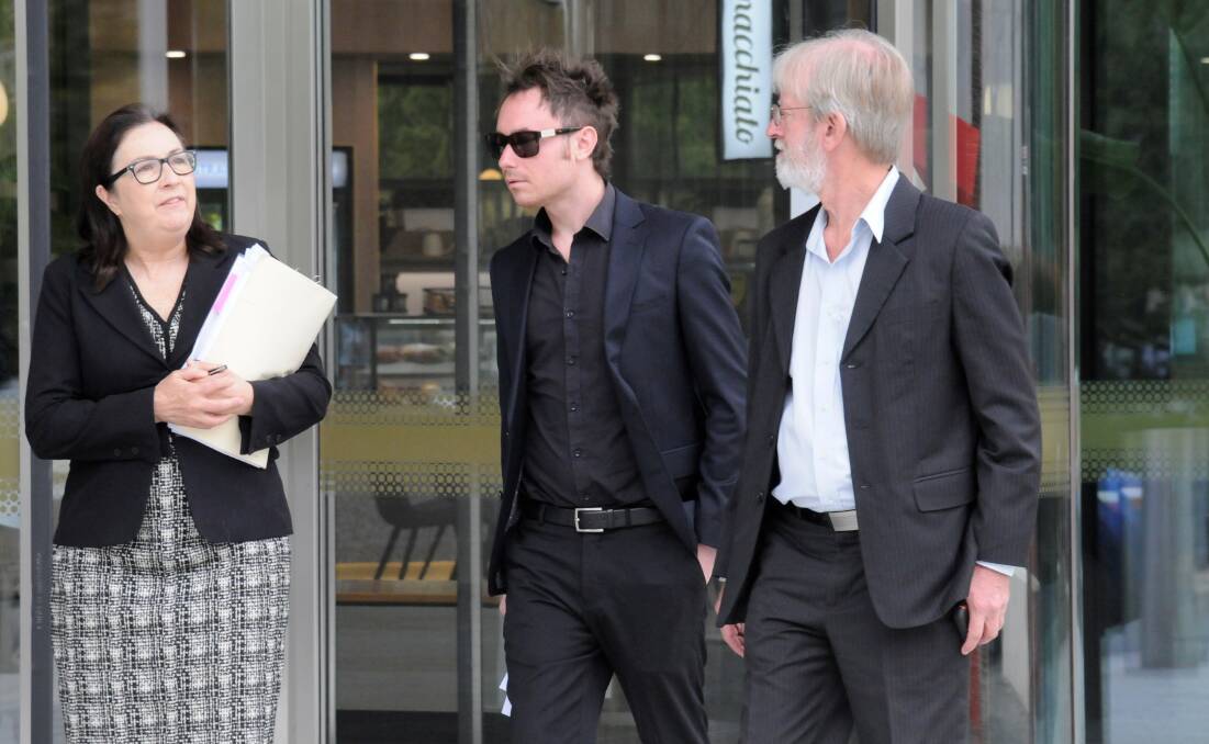 Steven Black, centre, leaves court after pleading guilty on Tuesday. Picture: Blake Foden