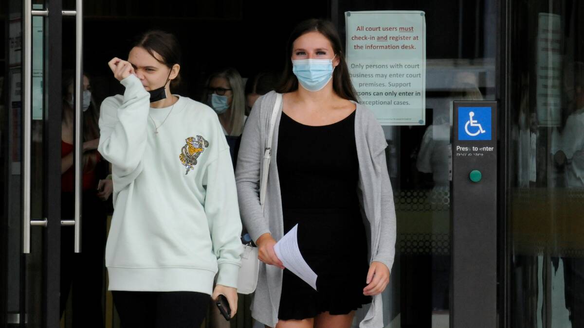 Ashley Carter-Gair, right, leaves court on Tuesday. Picture: Blake Foden