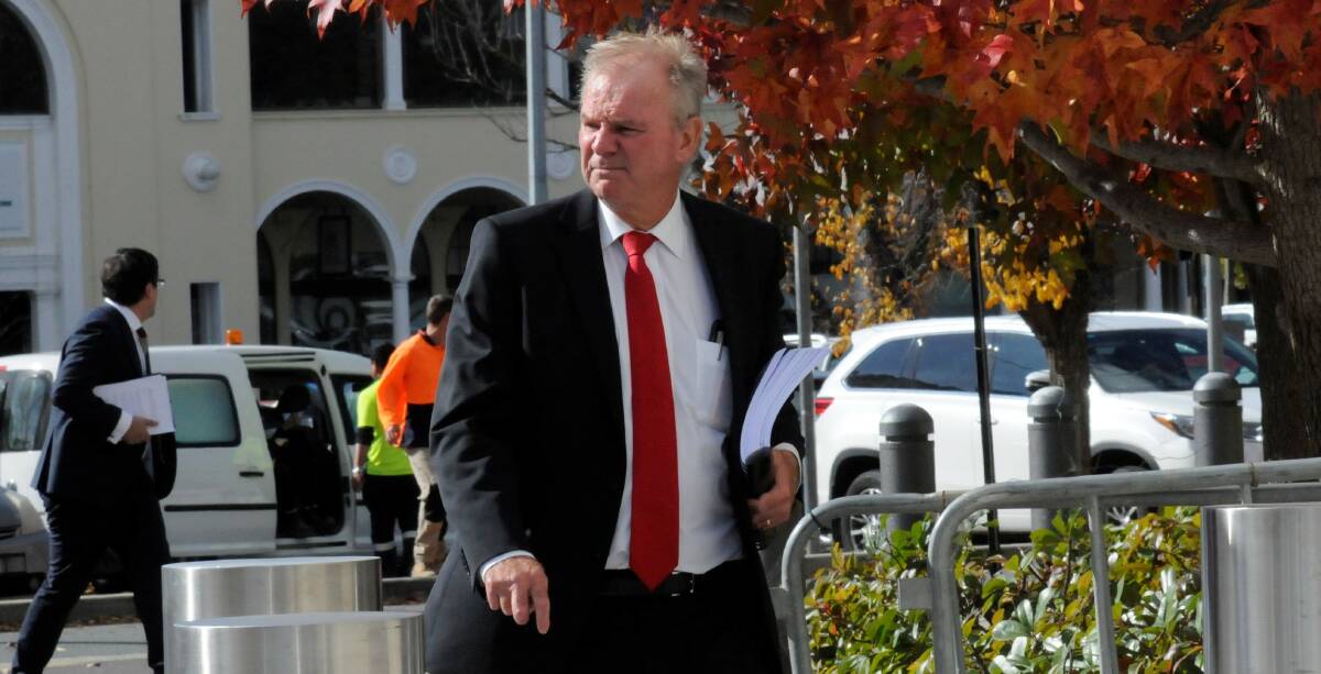 Lawyer Jason Parkinson arrives at the ACT Supreme Court on Monday. Picture: Blake Foden