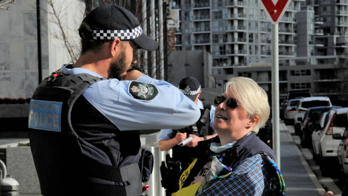 Sarah "Daisy" Edwards is taken into custody on Wednesday. Picture: Blake Foden