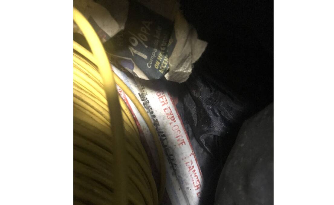 Explosives allegedly found in the hotel room. Picture: ACT Policing