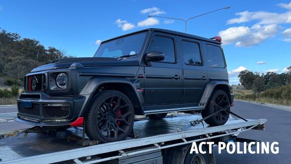 The Mercedes G-Wagon seized on Thursday. Picture ACT Policing