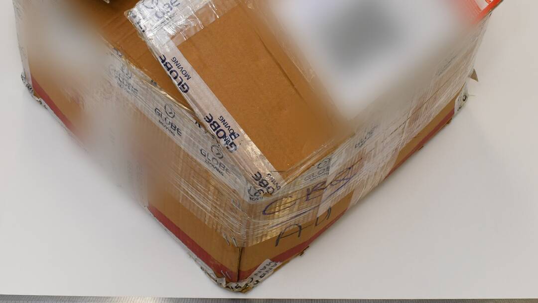 The package, which was addressed to Kyle Wilson's home. Picture ACT Policing