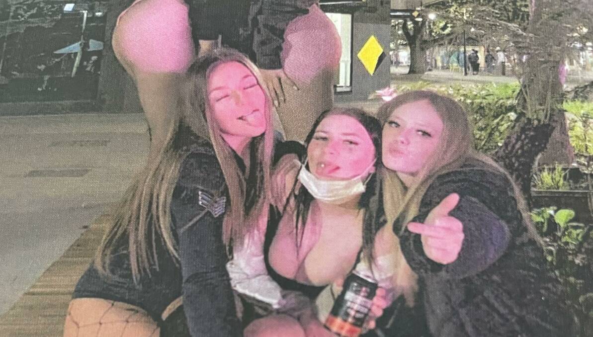 Ashley Carter-Gair, left, partying with friends while knowingly COVID-positive. Picture: Supplied