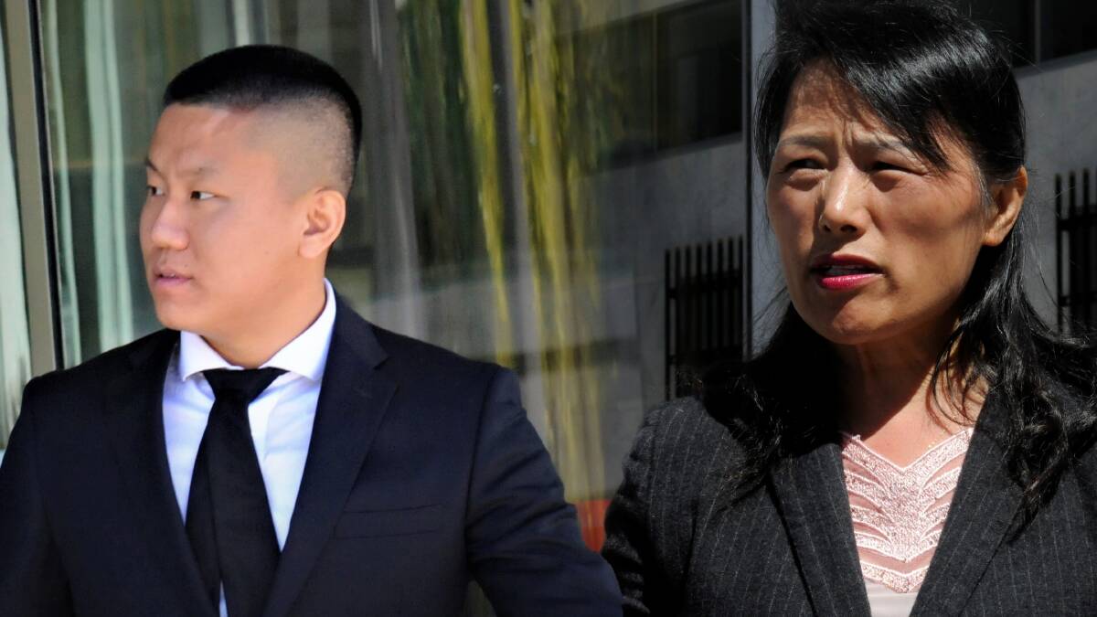 Assailant Kang Zhao, left, and victim Zhixiang "Nancy" Dong, right, outside court. Pictures by Blake Foden, Tim Piccione