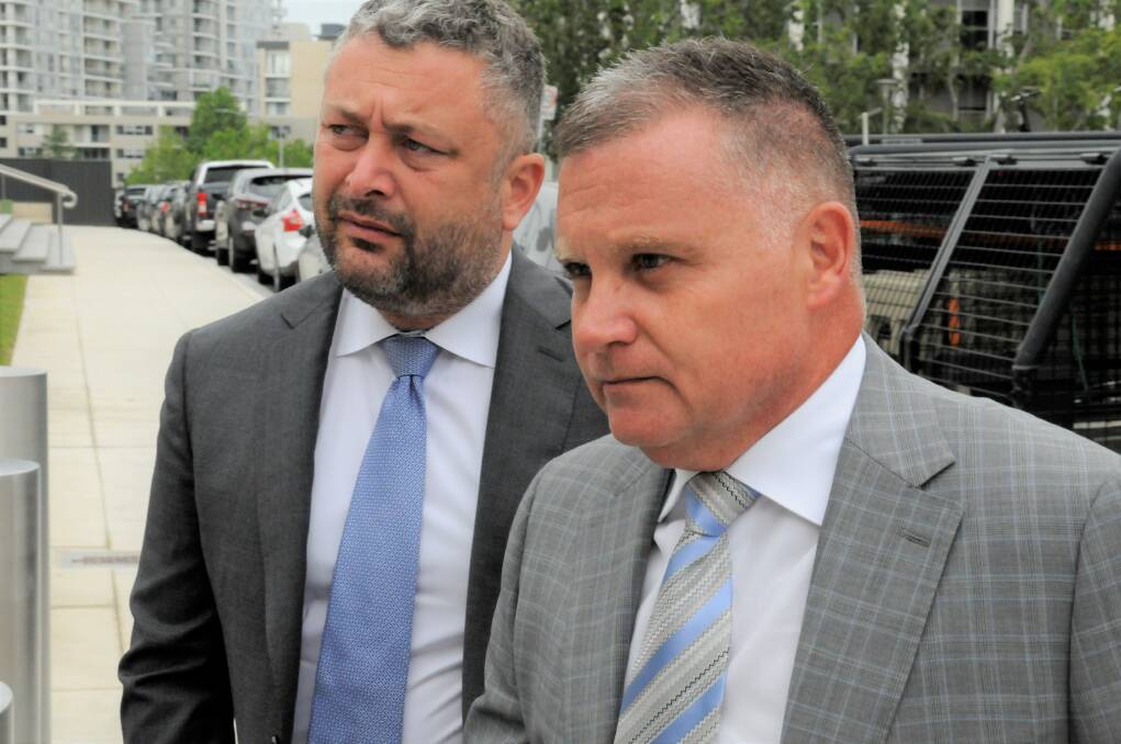 Michael Papandrea, right, outside court with his lawyer Kamy Saeedi. Picture: Blake Foden