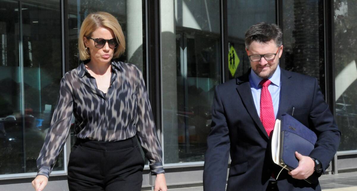 Emma Morton outside court with lawyer Gavin Mansfield on a previous occasion. Picture: Blake Foden