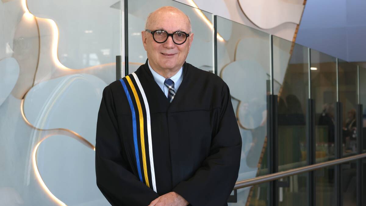 Justice Michael Elkaim after his retirement ceremony. Picture by James Croucher