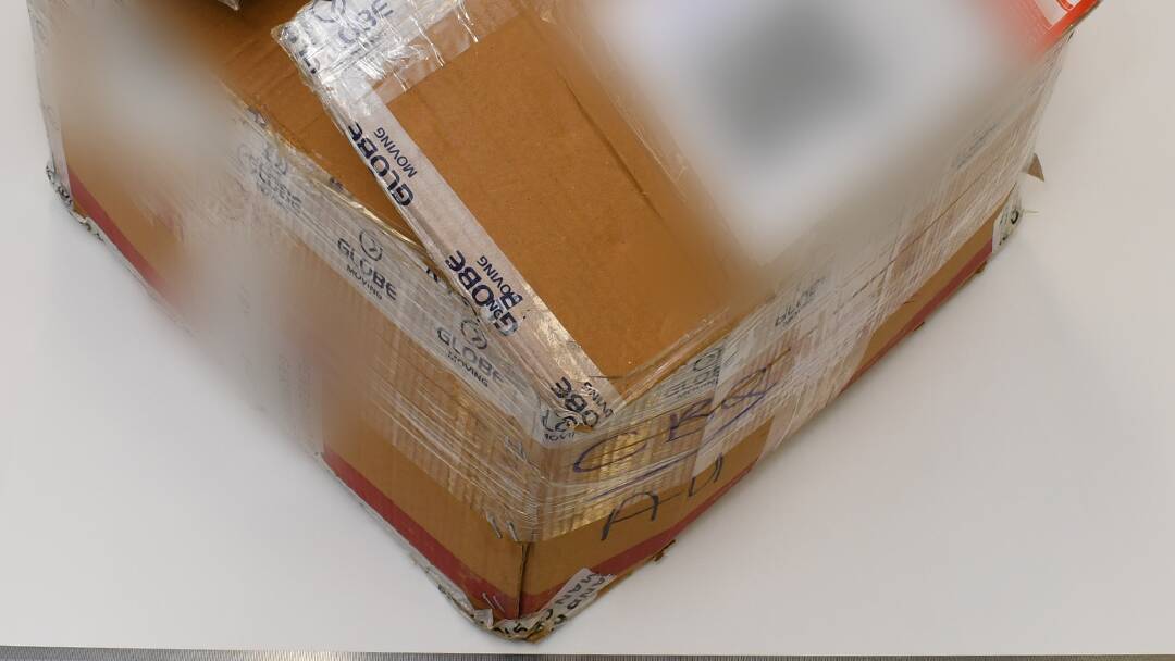 The package, which was addressed to a "Samantha Cherry". Picture by ACT Policing