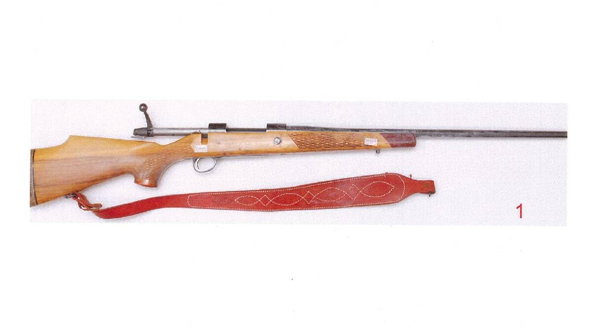 The Sako bolt action rifle and case found by police at Peter Zdravkovic's home. Picture: Supplied