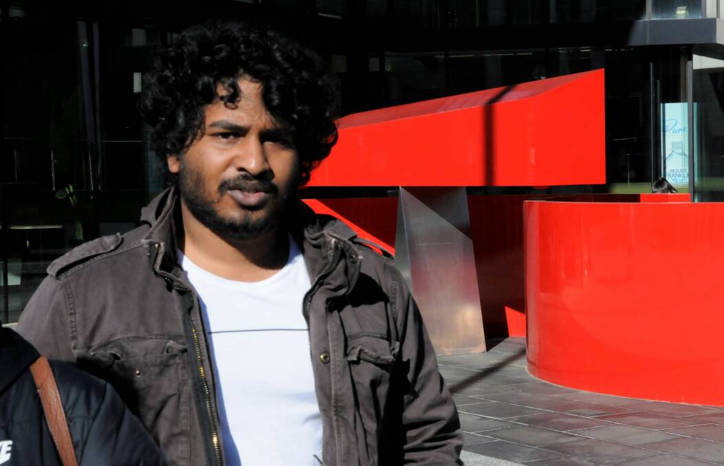 Chavin Seneviratne, 23, leaves the ACT Magistrates Court after being granted bail. Picture: Blake Foden