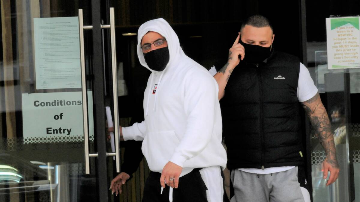 Mohammed Nchouki, left, with brother Jomal after a previous court appearance. Picture by Blake Foden
