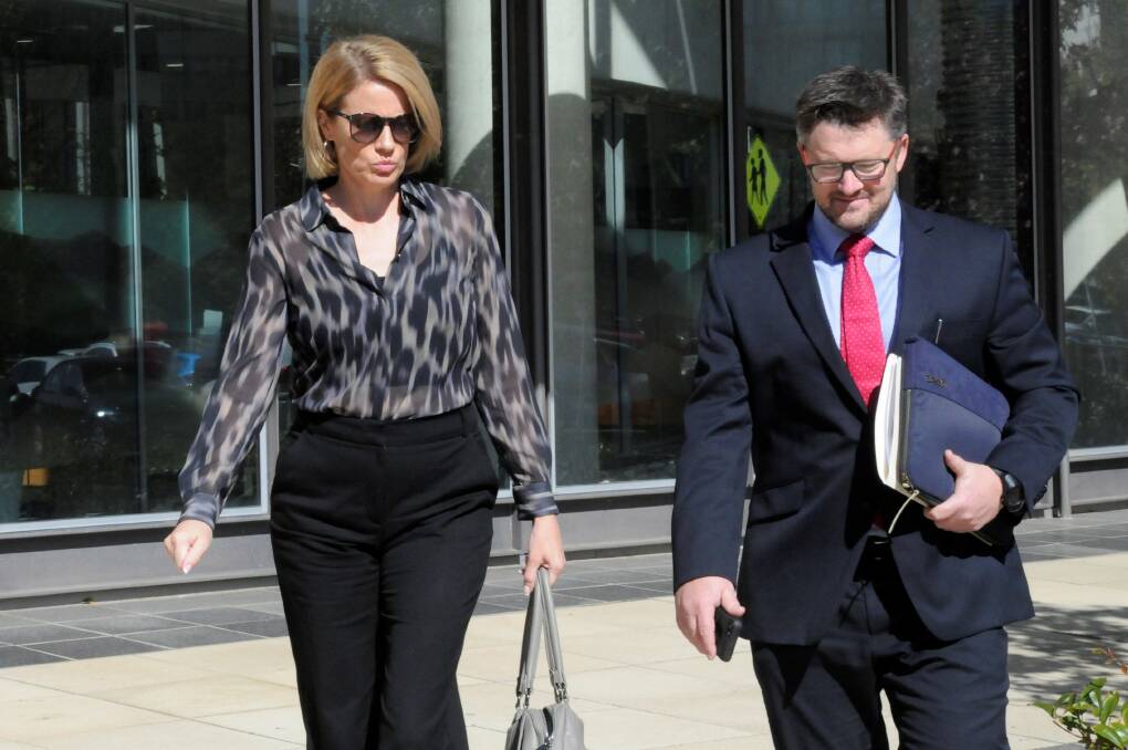 Emma Morton outside court with lawyer Gavin Mansfield on a previous occasion. Picture: Blake Foden