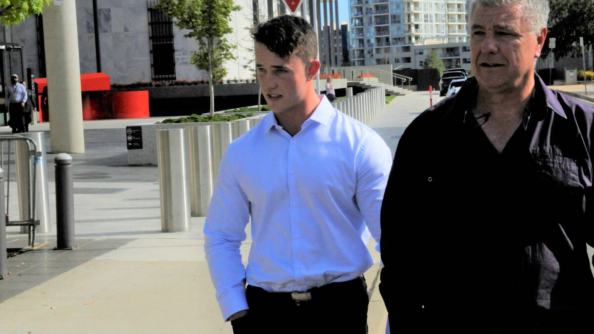 Jese Smith-Shields, left, outside court during his trial. Picture: Blake Foden