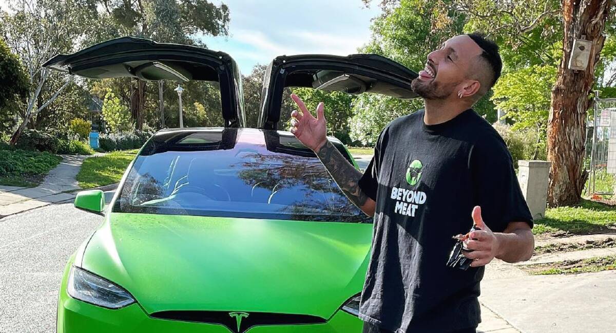 Nick Kyrgios and his luxury car. Picture Instagram