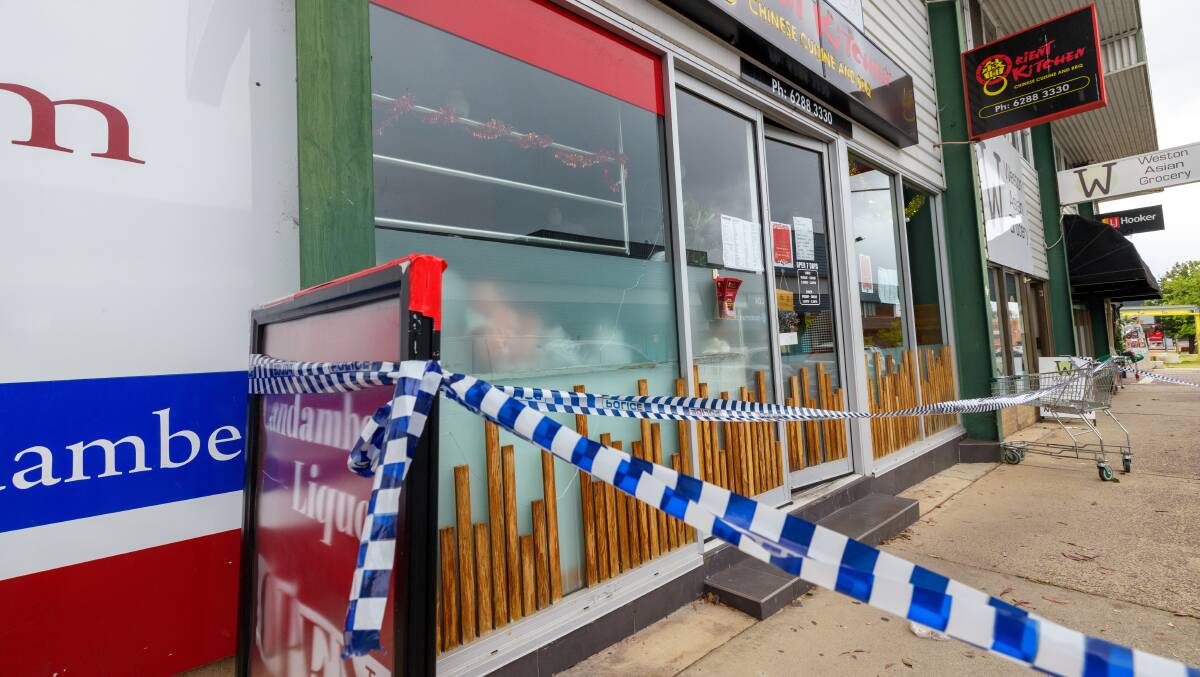 The crime scene established at Orient Kitchen after the incident. Picture by Sitthixay Ditthavong