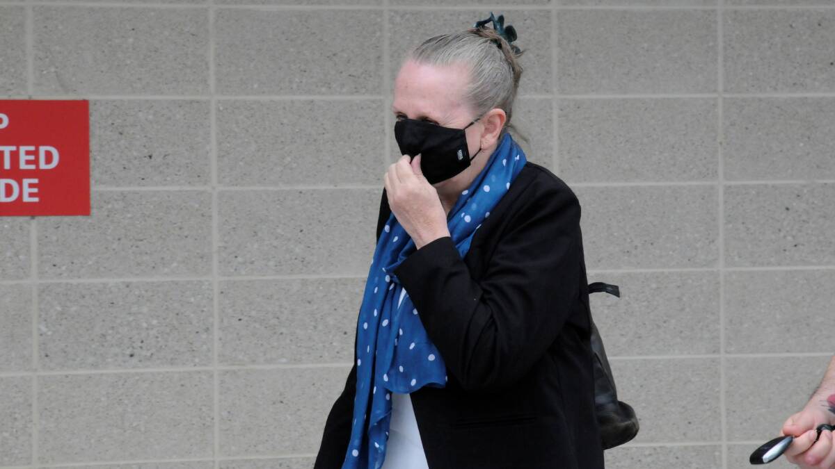 Jennifer Hutchison leaves court on Monday morning. Picture: Blake Foden