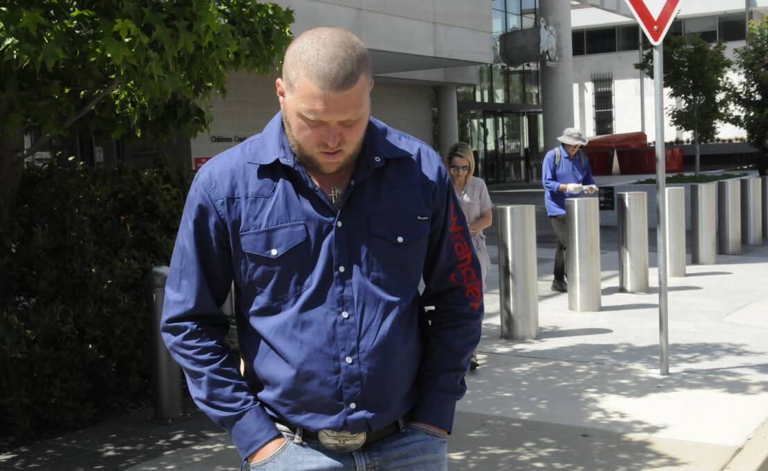 Brett Hartley-Kennett outside the ACT Magistrates Court. Picture: Blake Foden