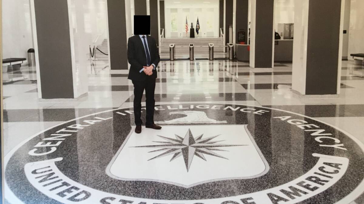 Witness J at the United States Central Intelligence Agency headquarters. Picture: Supplied