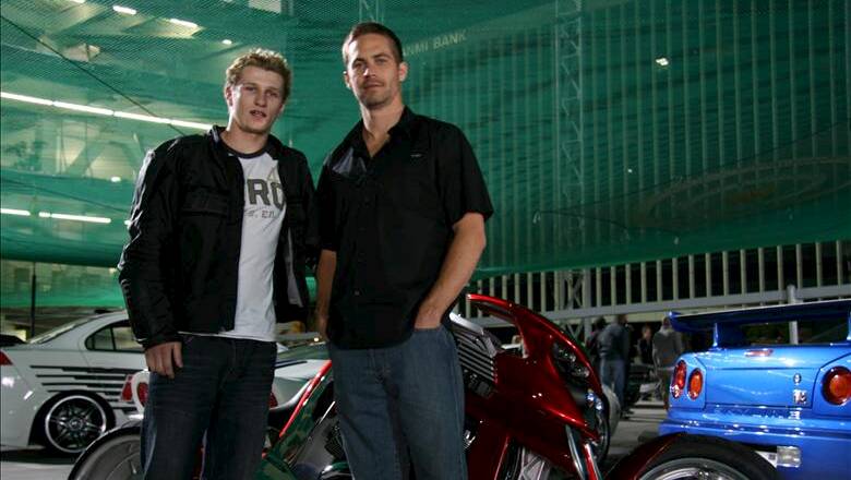 Rhys Kember, left, with deceased Fast & Furious star Paul Walker. Picture: StarNow