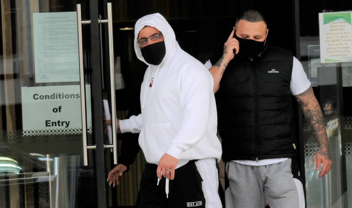 Mohammed Nchouki, left, leaves court on Wednesday with brother Jomal Nchouki. Picture: Blake Foden