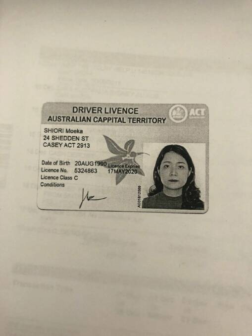 An identity document police say is fake. Picture: ACT Policing