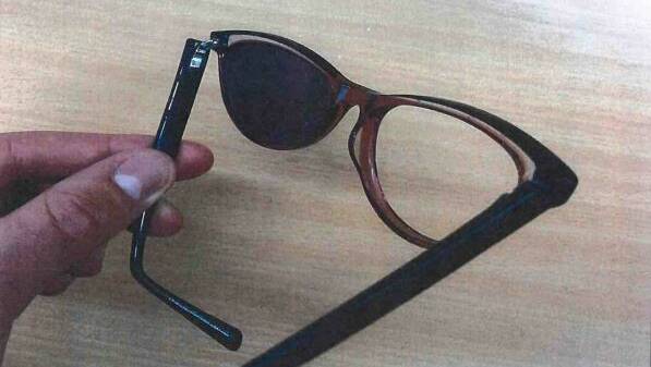 The victim's broken glasses. Picture: Supplied