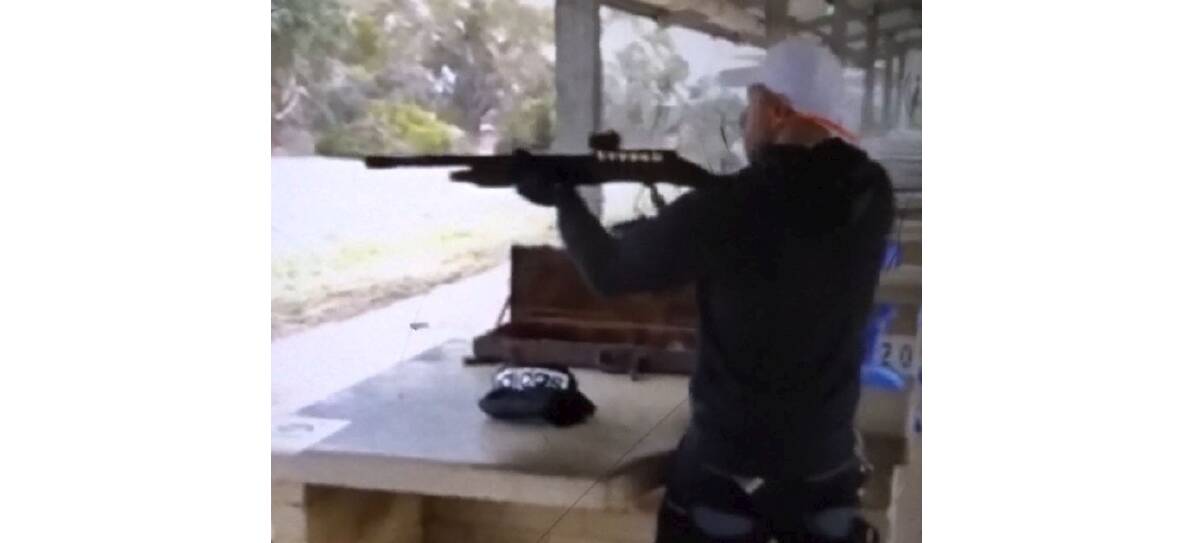 Axel Sidaros at a shooting range the day before the incident at Peter Zdravkovic's home. Picture: Supplied