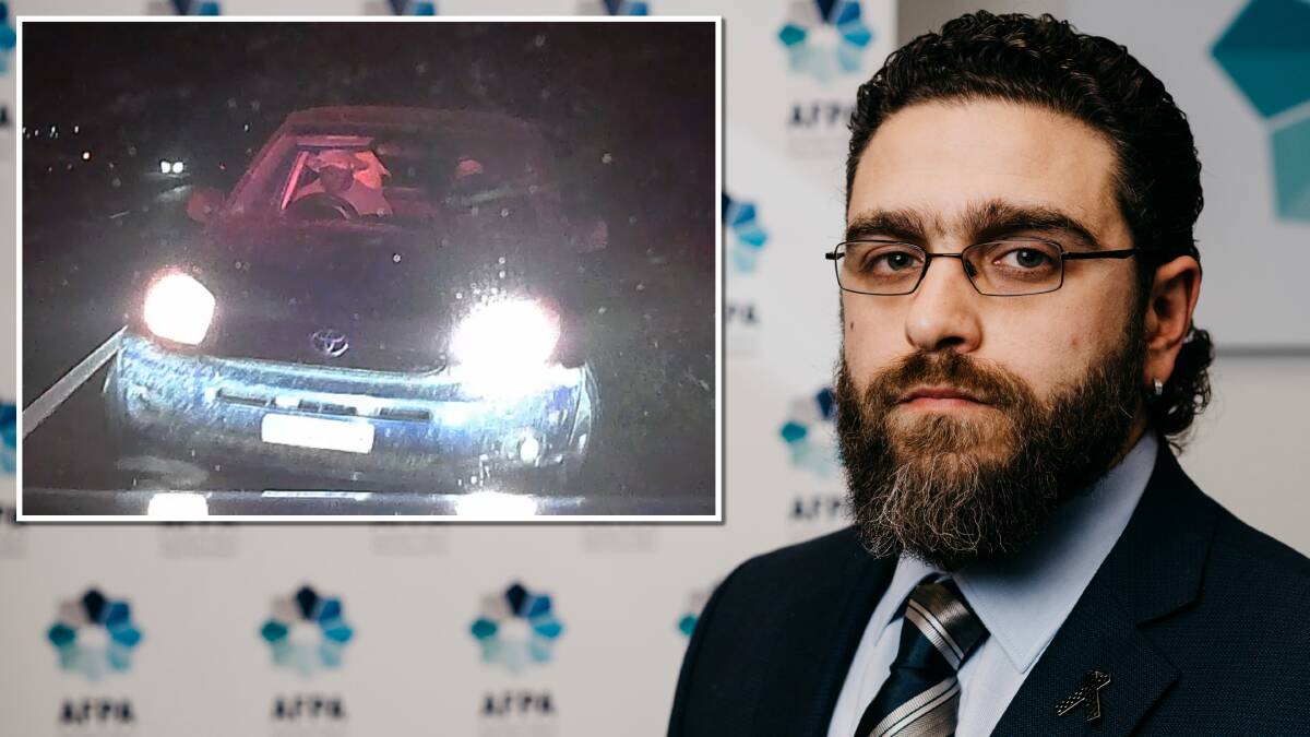 Police union boss Alex Caruana, who is "outraged" by an incident in which a Toyota RAV4, inset, pursued an off-duty officer. Pictures: Dion Georgopoulos, Supplied
