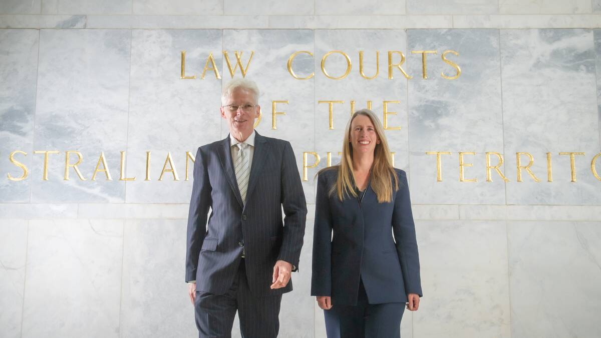 Justice Geoffrey Kennett with Belinda Baker, who will join him as an ACT Supreme Court judge later this year. Picture: Karleen Minney
