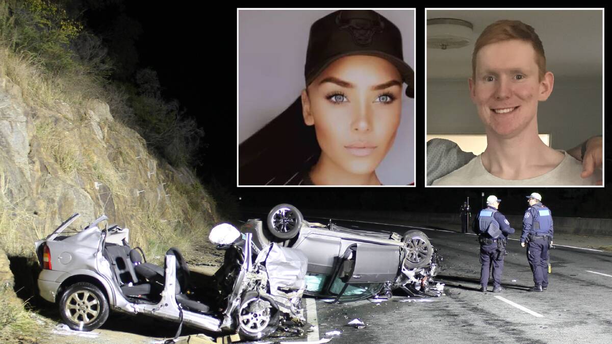 Shakira Adams, inset, allegedly killed Matthew McLuckie, also inset, in a head-on crash on Hindmarsh Drive. Pictures supplied