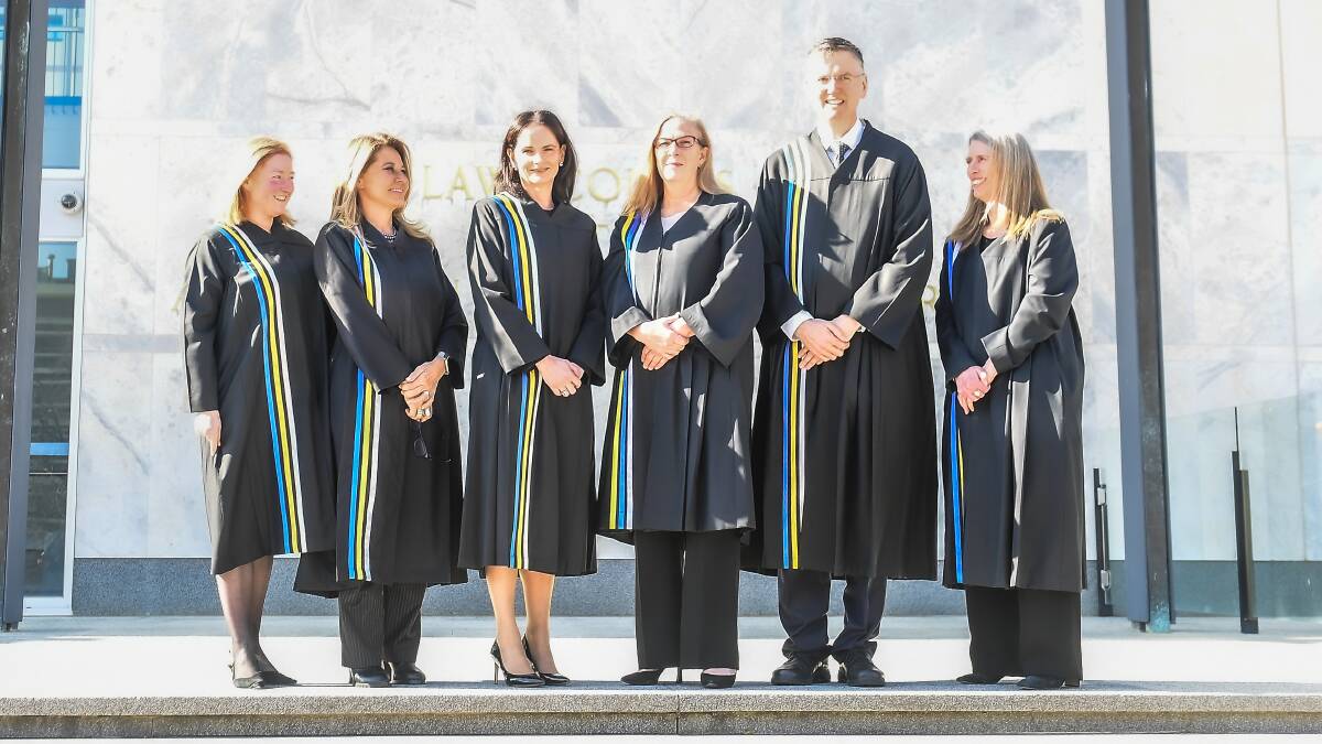 ACT Supreme Court judges Verity McWilliam, Chrissa Loukas-Karlsson, Louise Taylor, Lucy McCallum, David Mossop and Belinda Baker. Picture by Karleen Minney